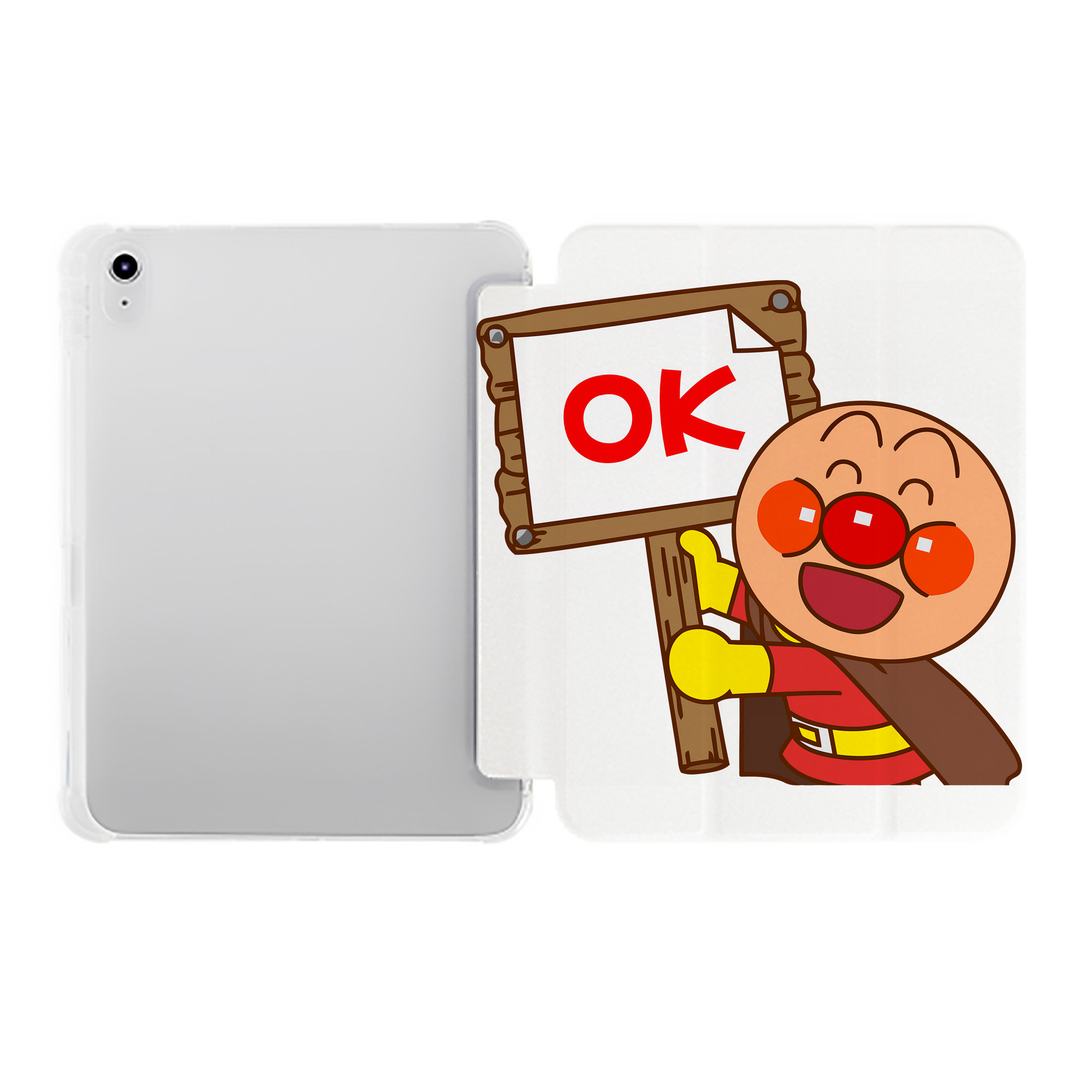 （画像用） アンパンマン Anpanman IPad ケース ペン収納付き 三つ折りスタンド PUレザー×シリコン 対応機種9.5/10.5/10.9インチ